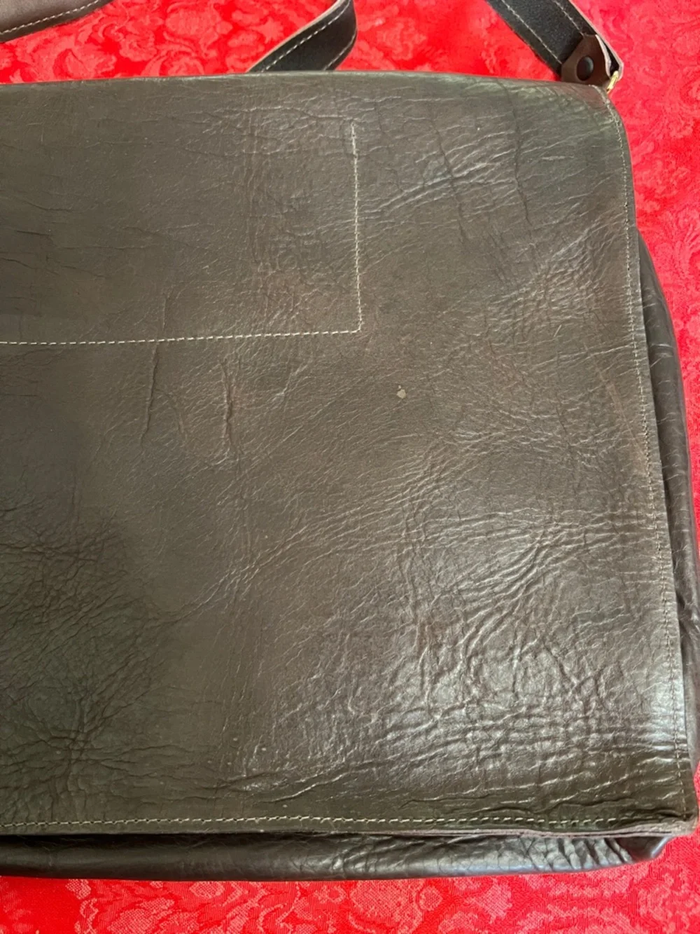 Buffalo Billfold Company 1920s Attache Briefcase American Bison Leather USA Made